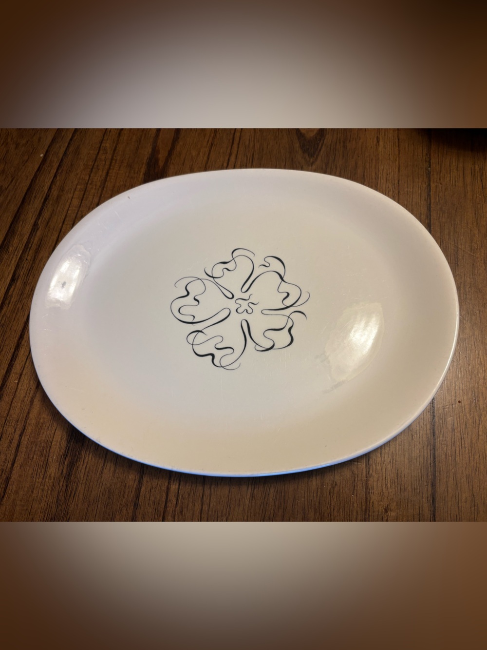 Johnson Bros Serving Platter with Blue Floral Accent